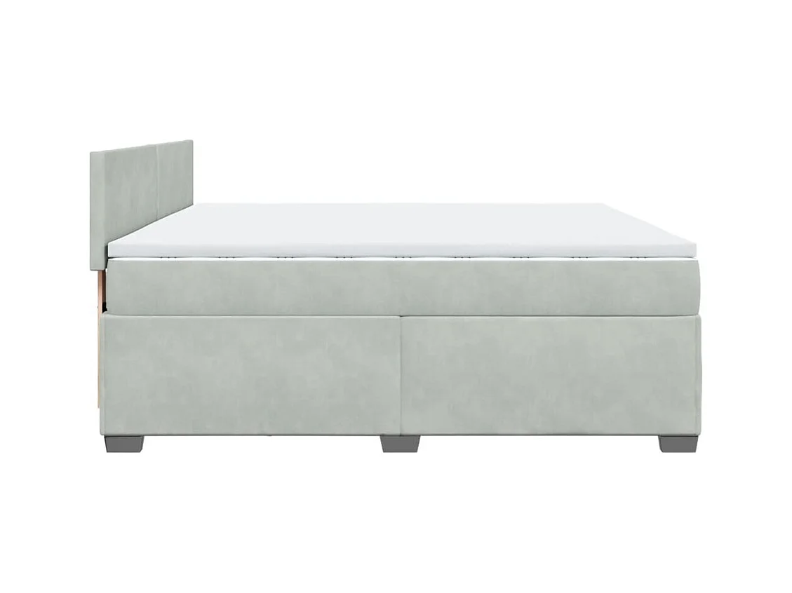 Sommier à lattes de lit et matelas Gris clair 200x200cm Velours
