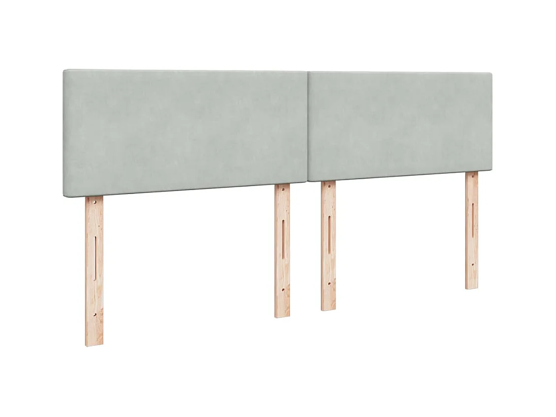 Sommier à lattes de lit et matelas Gris clair 200x200cm Velours