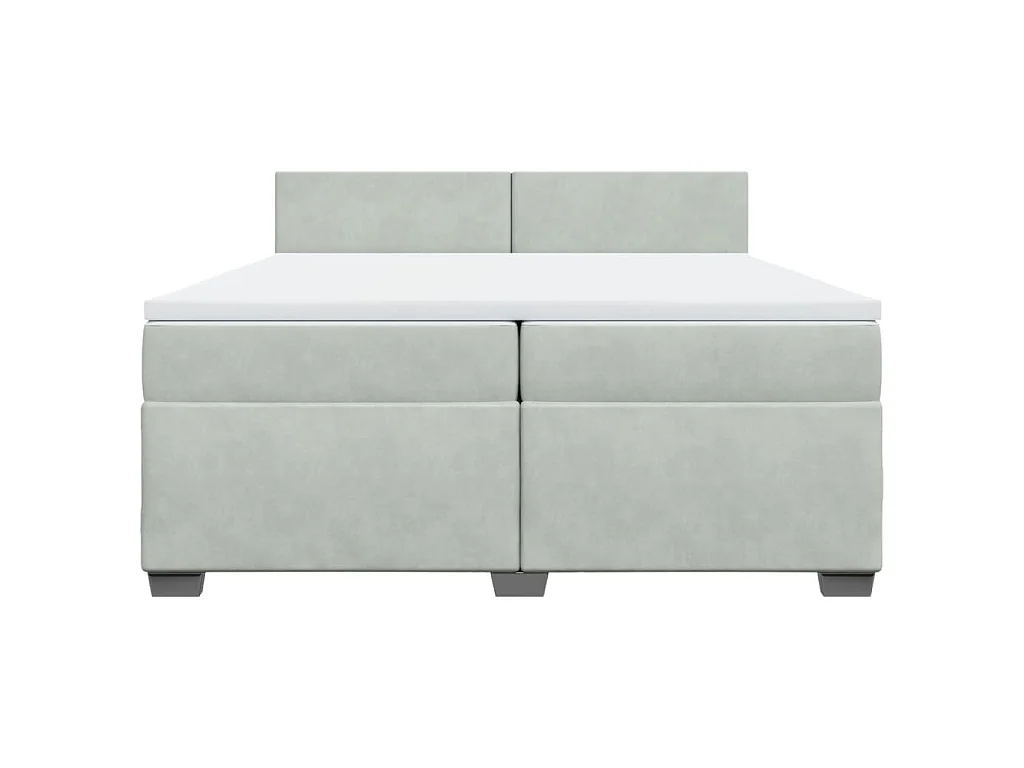 Sommier à lattes de lit et matelas Gris clair 200x200cm Velours