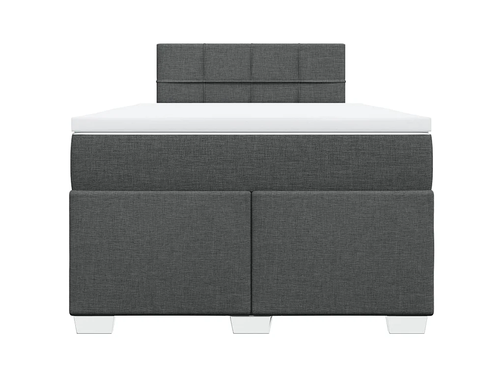 Cama box spring con colchón tela gris oscuro 120x200 cm