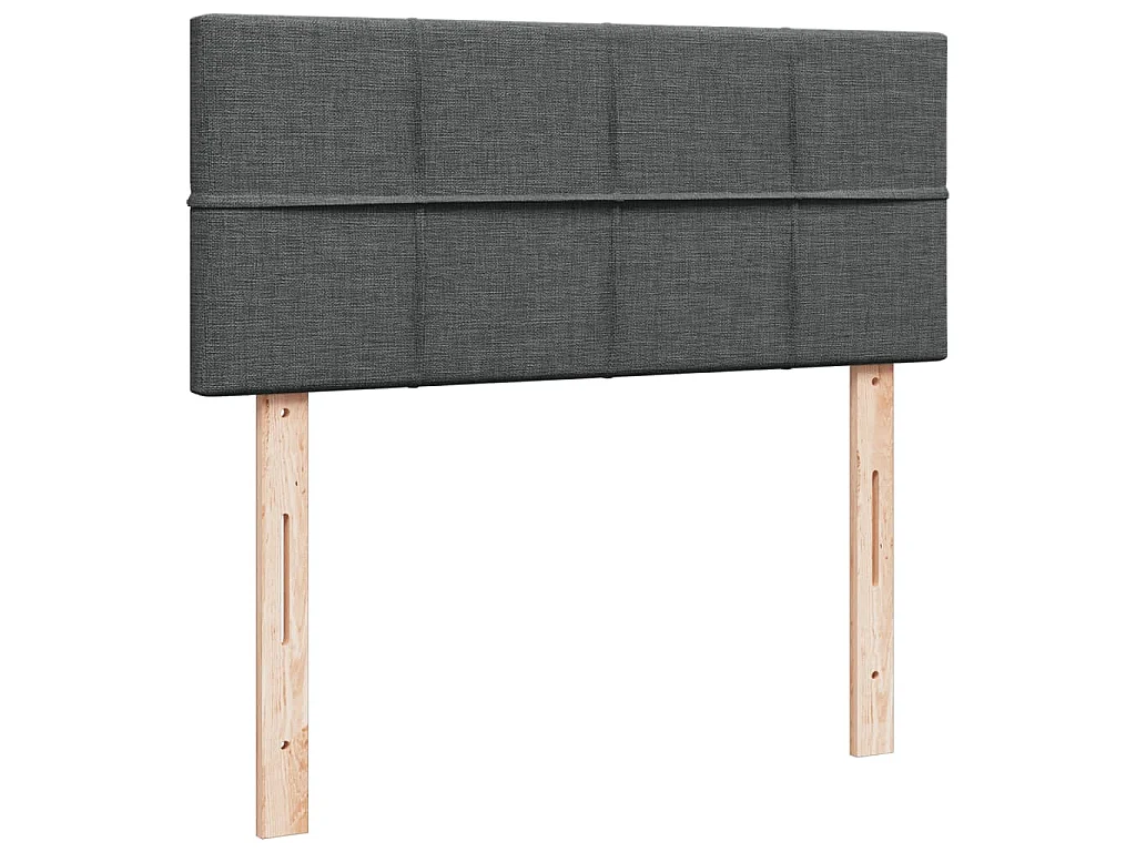Cama box spring con colchón tela gris oscuro 120x200 cm