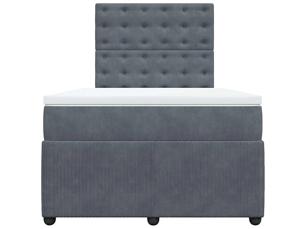 Boxspringbett mit Matratze Dunkelgrau 120x190 cm Samt