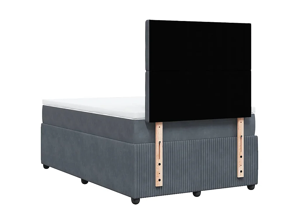Boxspringbett mit Matratze Dunkelgrau 120x190 cm Samt