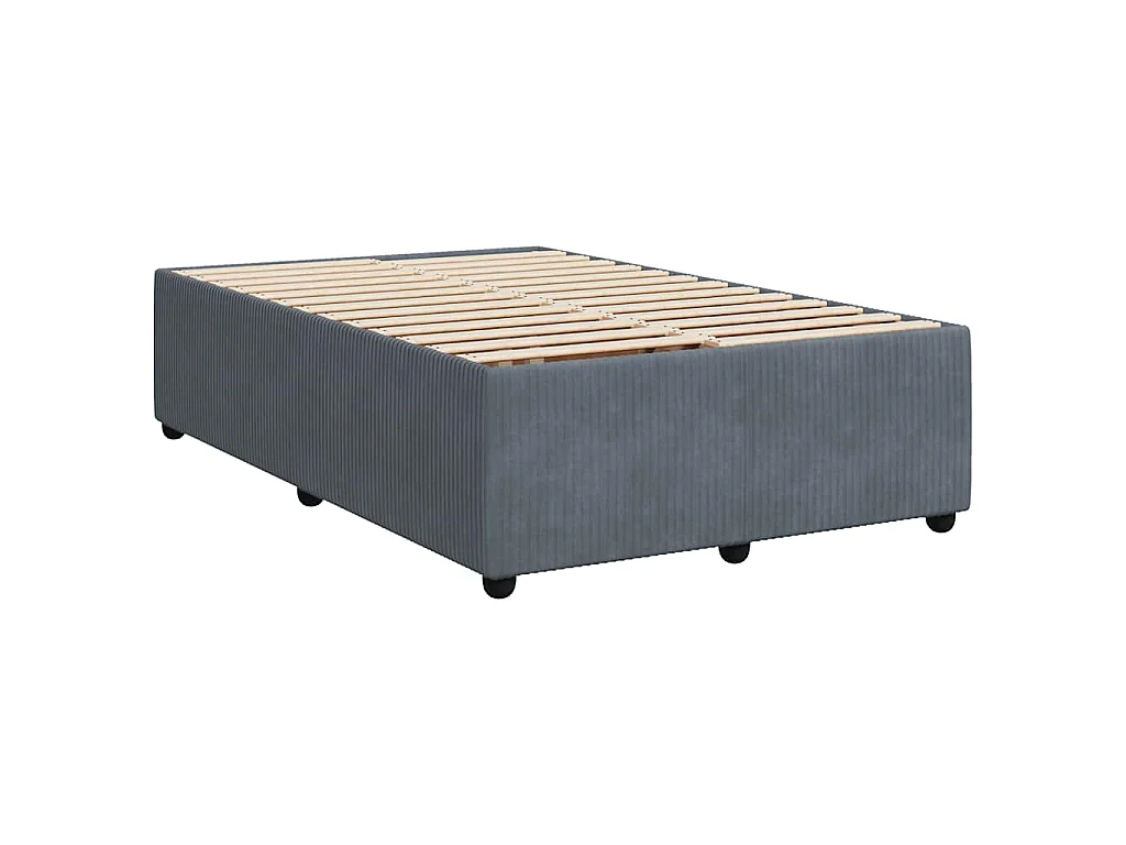 Boxspringbett mit Matratze Dunkelgrau 120x190 cm Samt