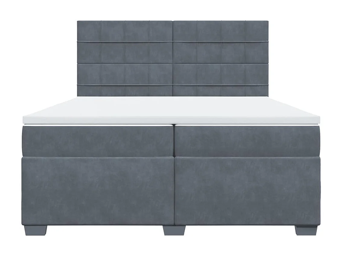 Boxspring met matras fluweel donkergrijs 200x200 cm