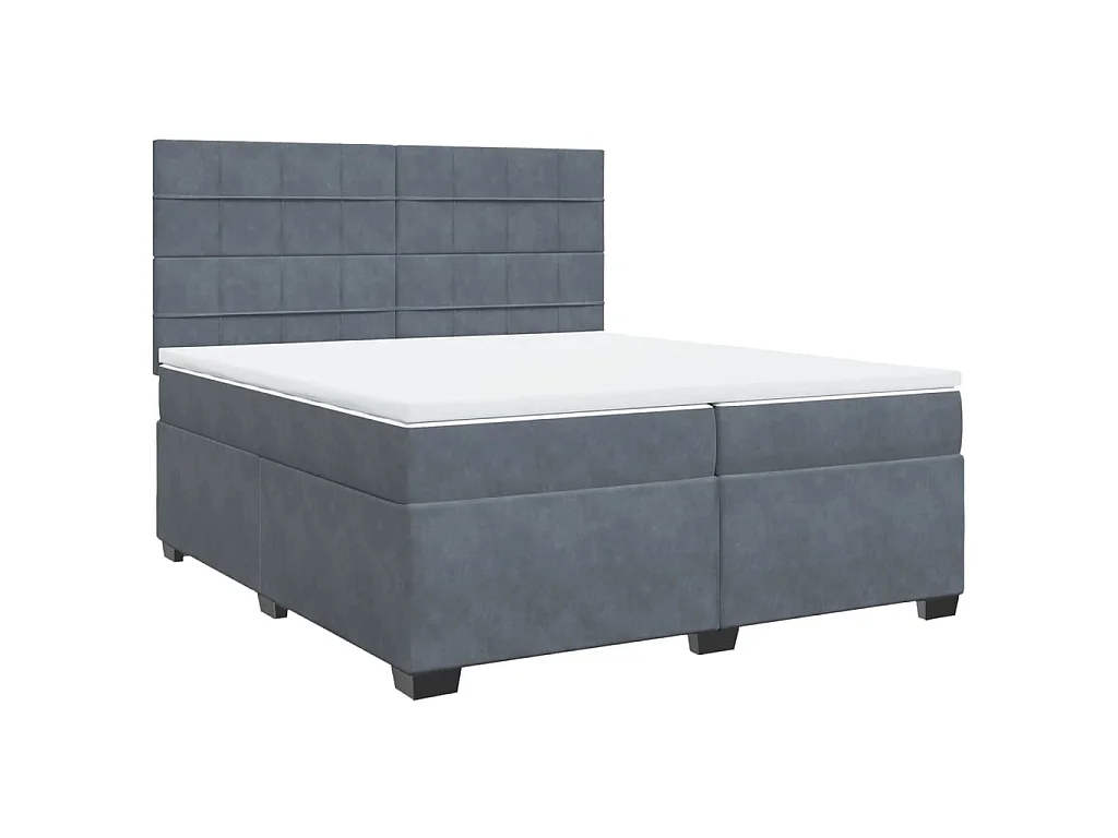 Boxspring met matras fluweel donkergrijs 200x200 cm