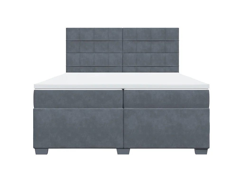 Boxspring met matras fluweel donkergrijs 200x200 cm