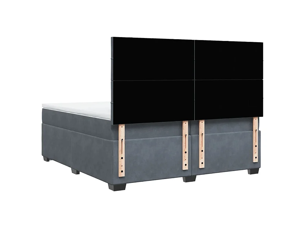 Boxspring met matras fluweel donkergrijs 200x200 cm