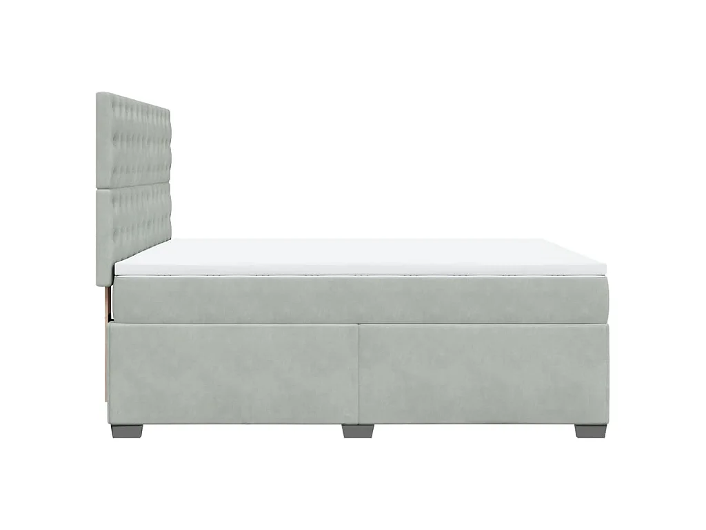 Boxspringbett mit Matratze Hellgrau 140x200 cm Samt