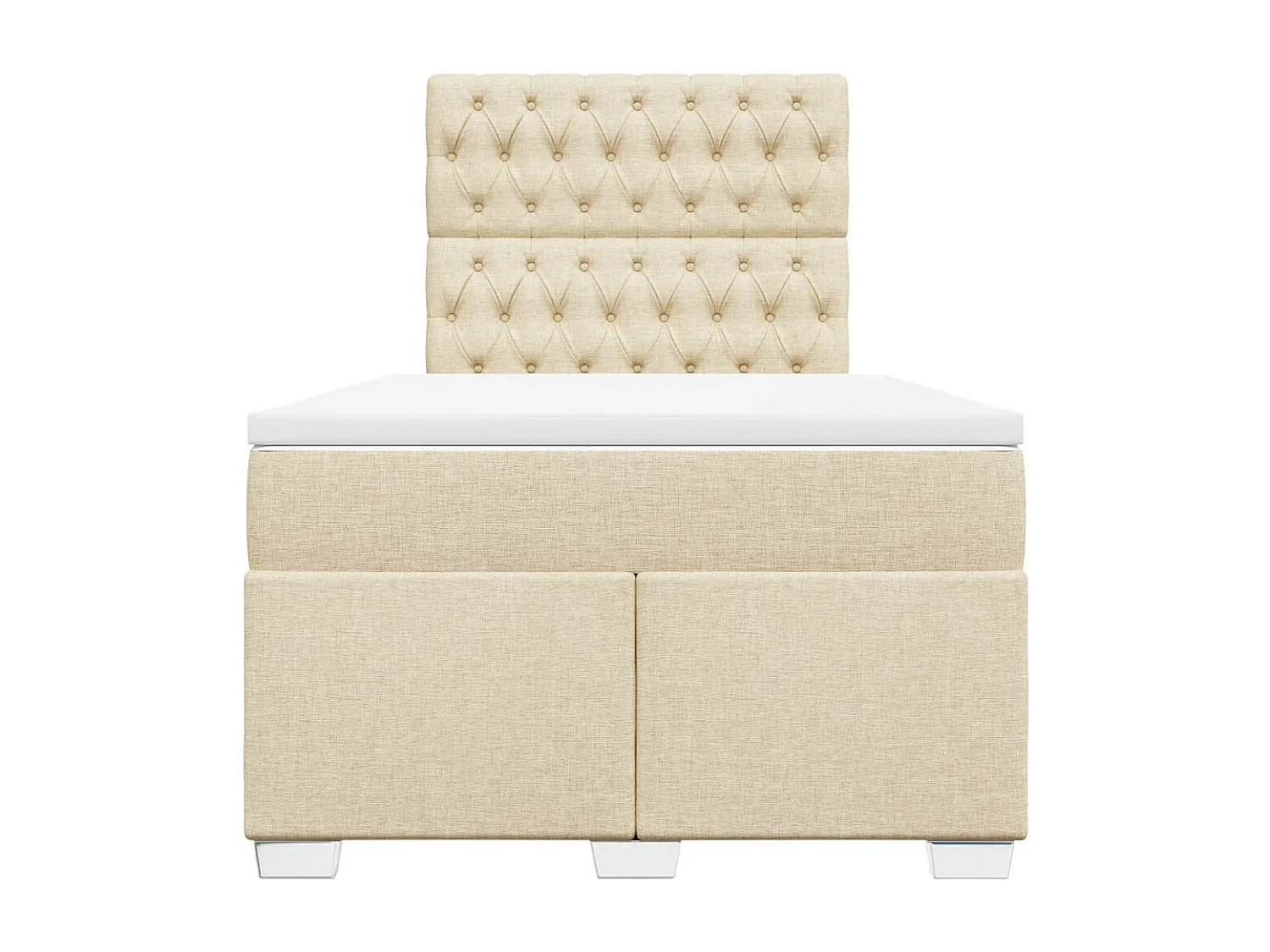 Sommier à lattes de lit avec matelas Crème 120x200 cm Tissu