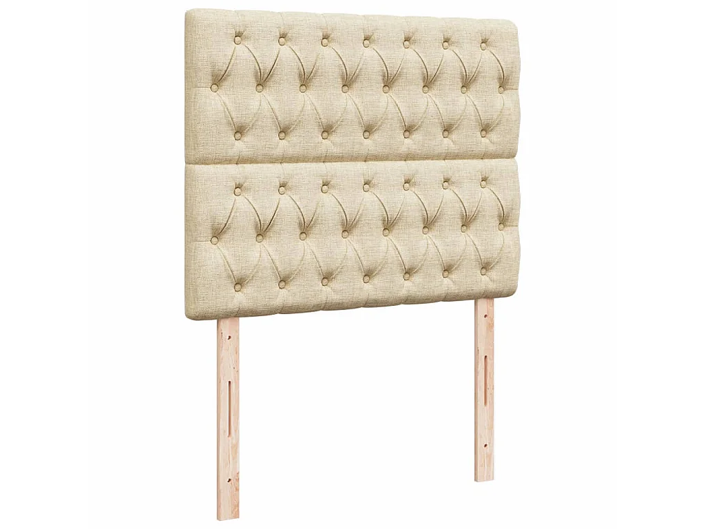 Sommier à lattes de lit avec matelas Crème 120x200 cm Tissu