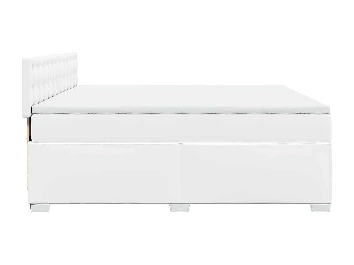 Boxspring met matras kunstleer wit 180x200 cm