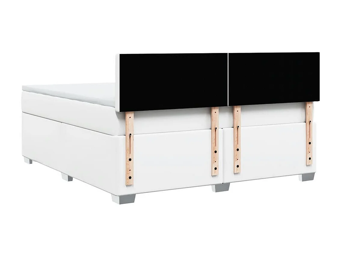 Boxspring met matras kunstleer wit 180x200 cm