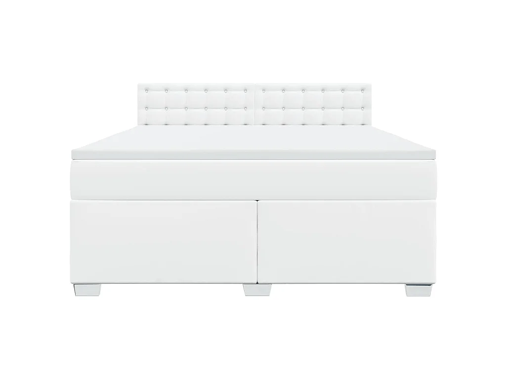 Sommier à lattes de lit avec matelas Blanc 180x200cm Similicuir