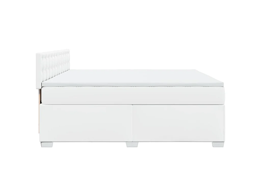 Sommier à lattes de lit avec matelas Blanc 180x200cm Similicuir