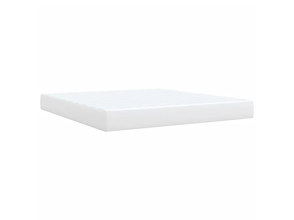 Sommier à lattes de lit avec matelas Blanc 180x200cm Similicuir