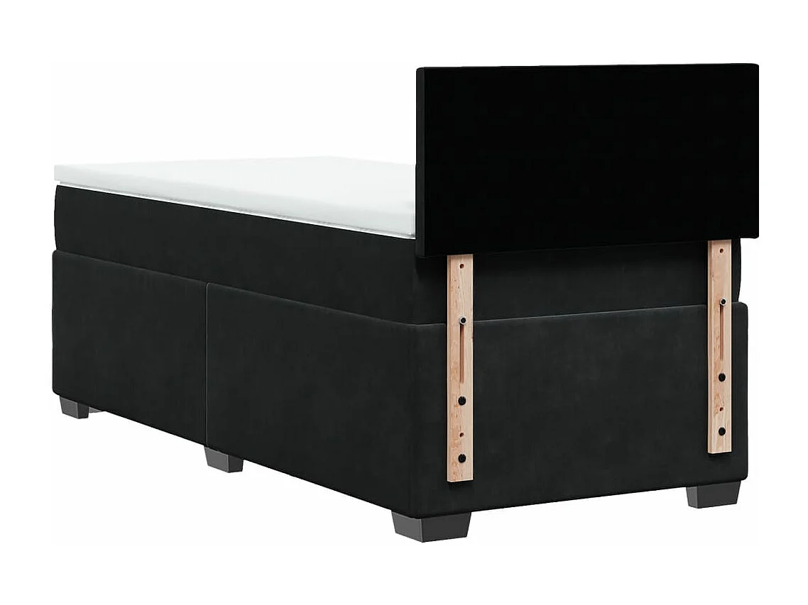 Boxspring met matras fluweel zwart 100x200 cm