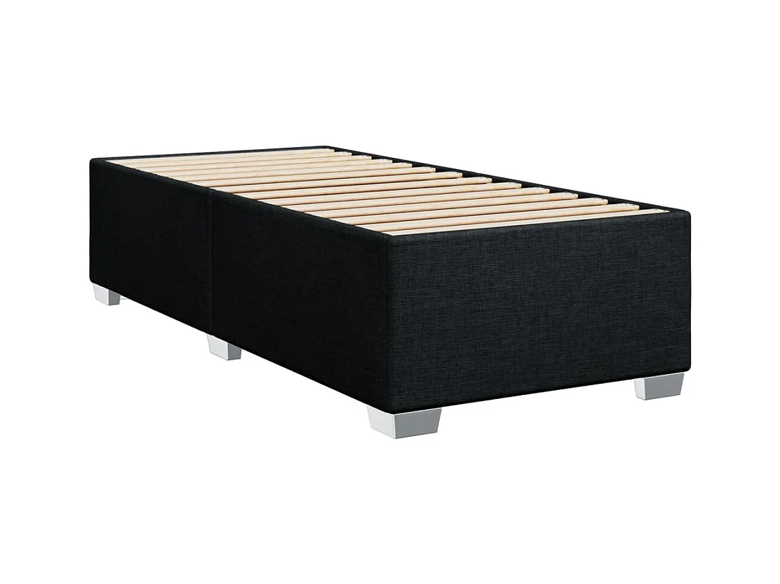 Sommier à lattes de lit avec matelas Noir 100x200 cm Tissu