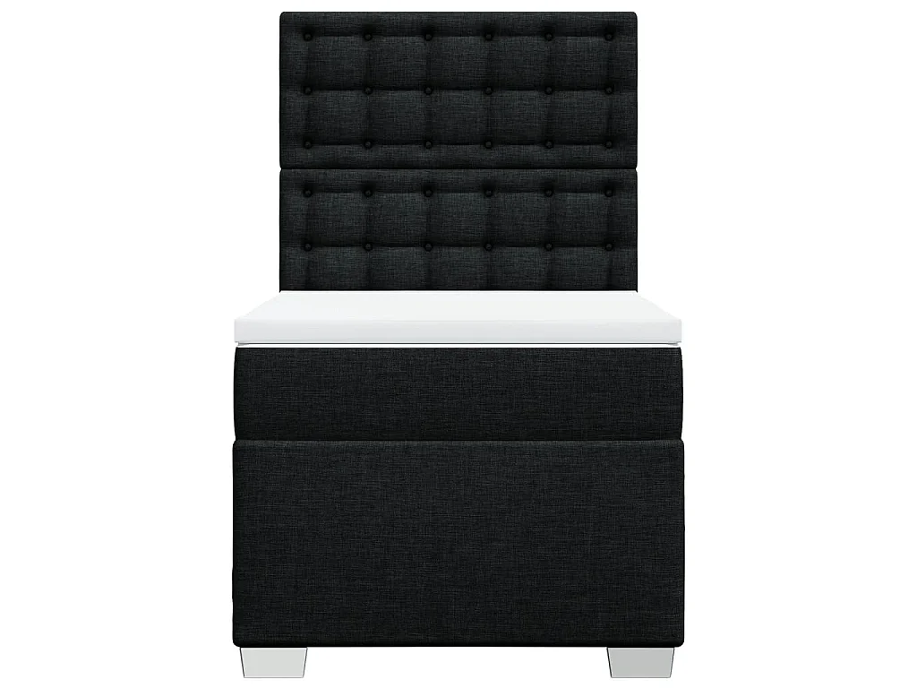 Sommier à lattes de lit avec matelas Noir 100x200 cm Tissu