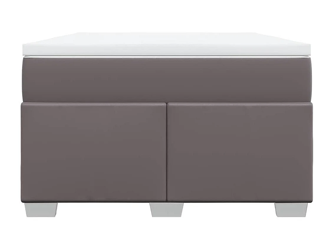 Boxspring met matras kunstleer grijs 120x190 cm
