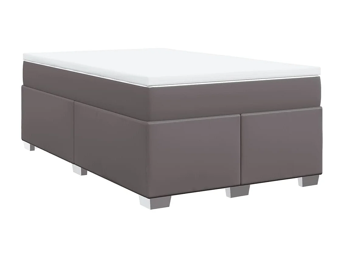 Boxspring met matras kunstleer grijs 120x190 cm