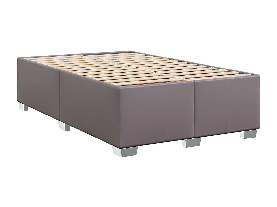 Boxspring met matras kunstleer grijs 120x190 cm