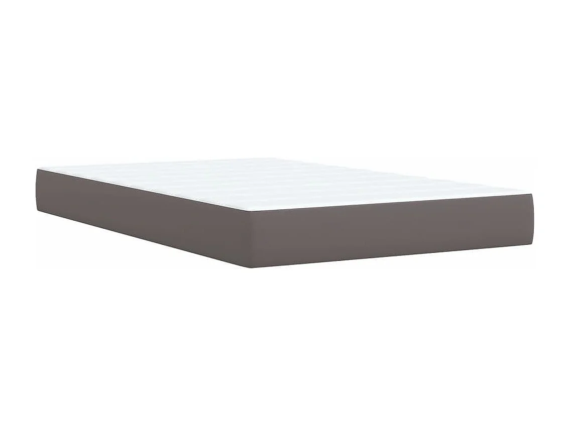 Boxspring met matras kunstleer grijs 120x190 cm