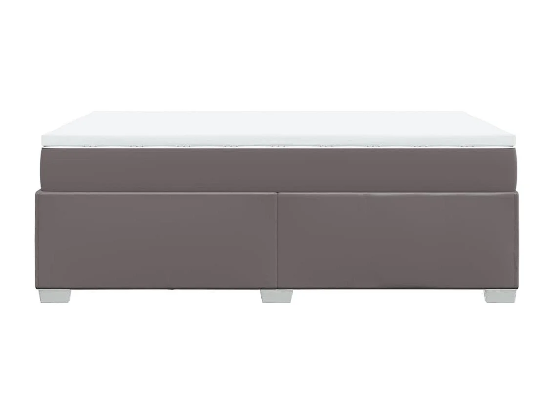 Boxspring met matras kunstleer grijs 120x190 cm