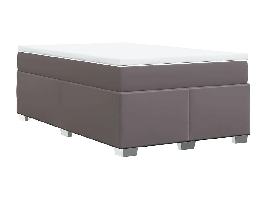 Boxspring met matras kunstleer grijs 120x190 cm
