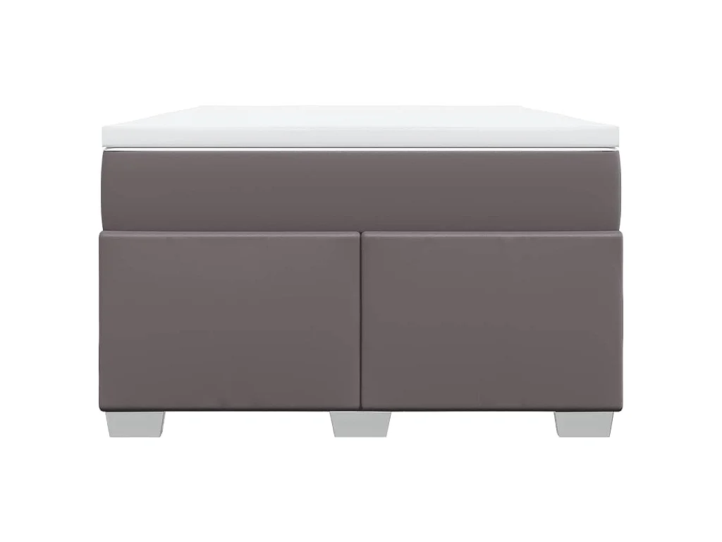 Boxspring met matras kunstleer grijs 120x190 cm