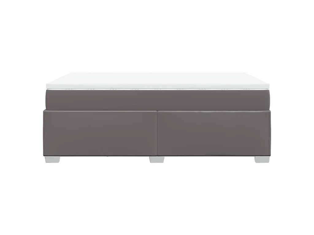 Boxspring met matras kunstleer grijs 120x190 cm