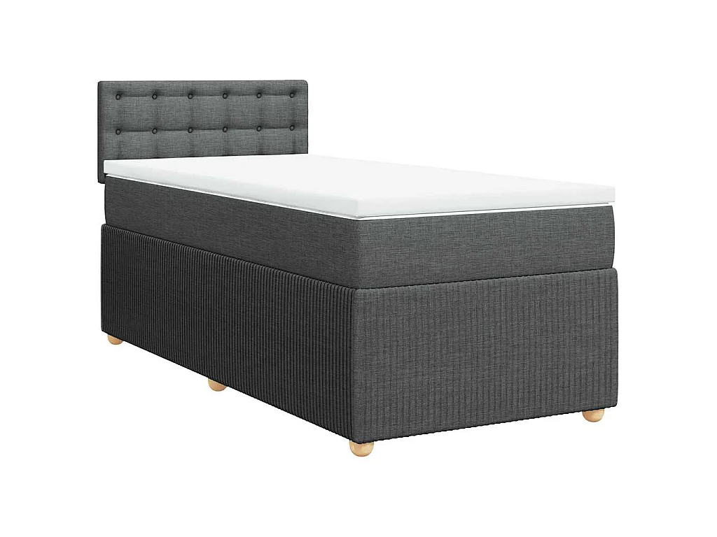 Giroletto a Molle con Materasso Grigio Scuro 90x190 cm Tessuto