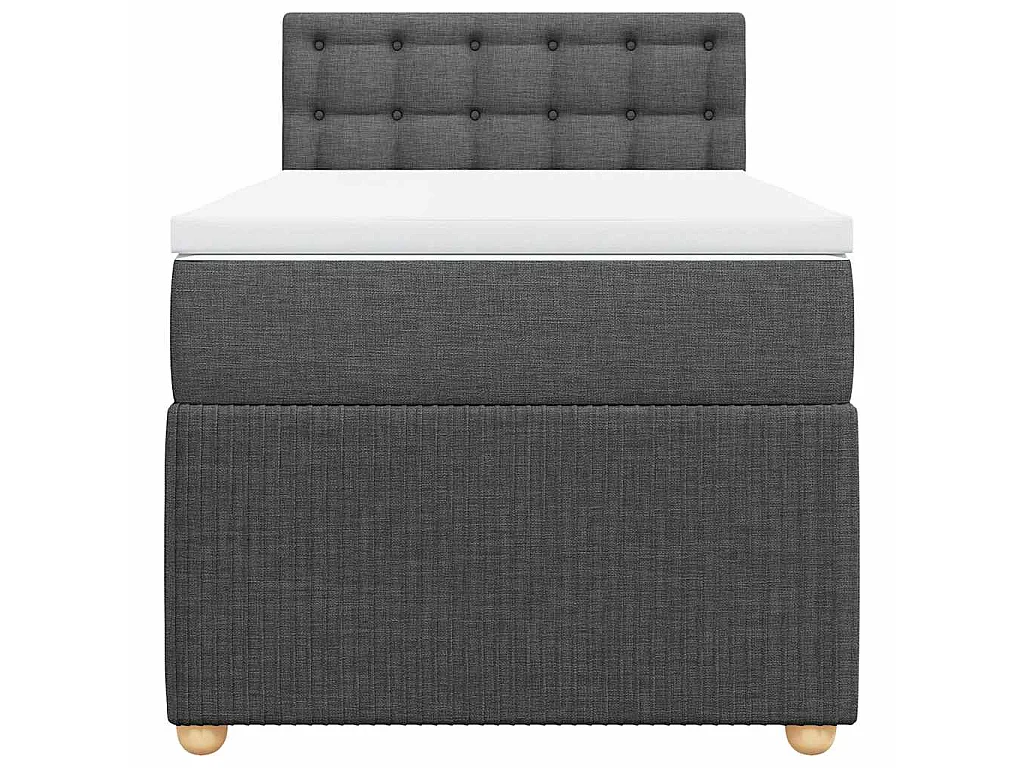 Giroletto a Molle con Materasso Grigio Scuro 90x190 cm Tessuto