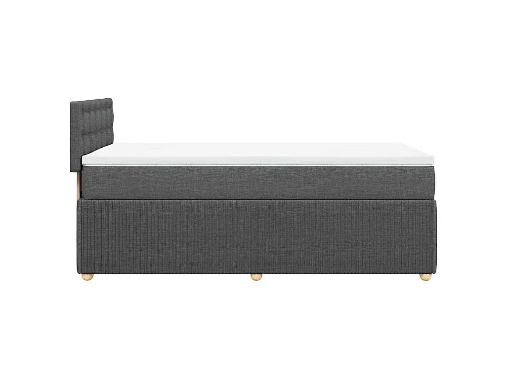 Giroletto a Molle con Materasso Grigio Scuro 90x190 cm Tessuto