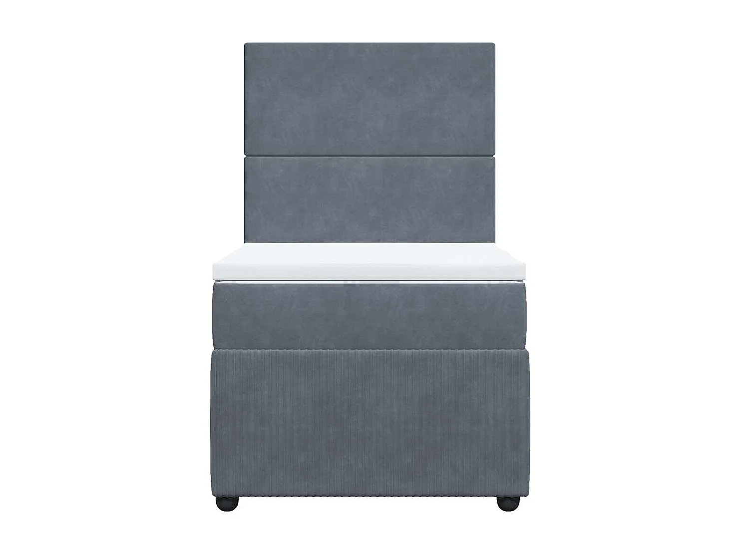 Giroletto a Molle con Materasso Grigio Scuro 90x200 cm Velluto