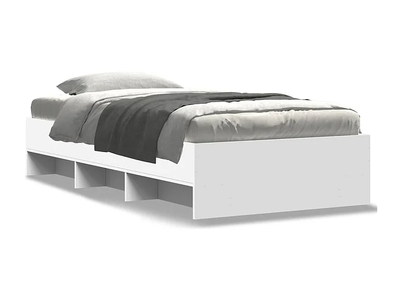 Cadre de lit sans matelas blanc 75x190 cm bois d'ingénierie