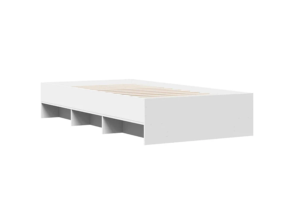 Bedframe bewerkt hout wit 75x190 cm