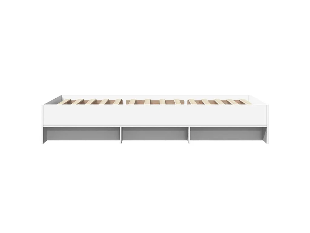 Bedframe bewerkt hout wit 75x190 cm