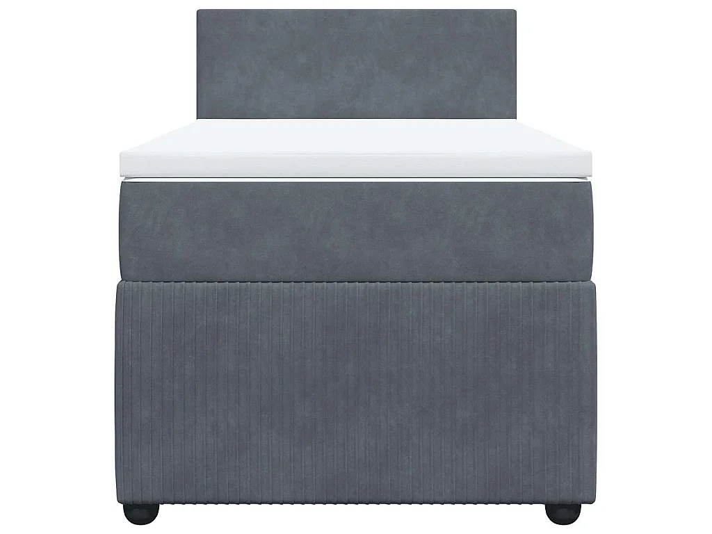 Boxspring met matras fluweel donkergrijs 90x190 cm