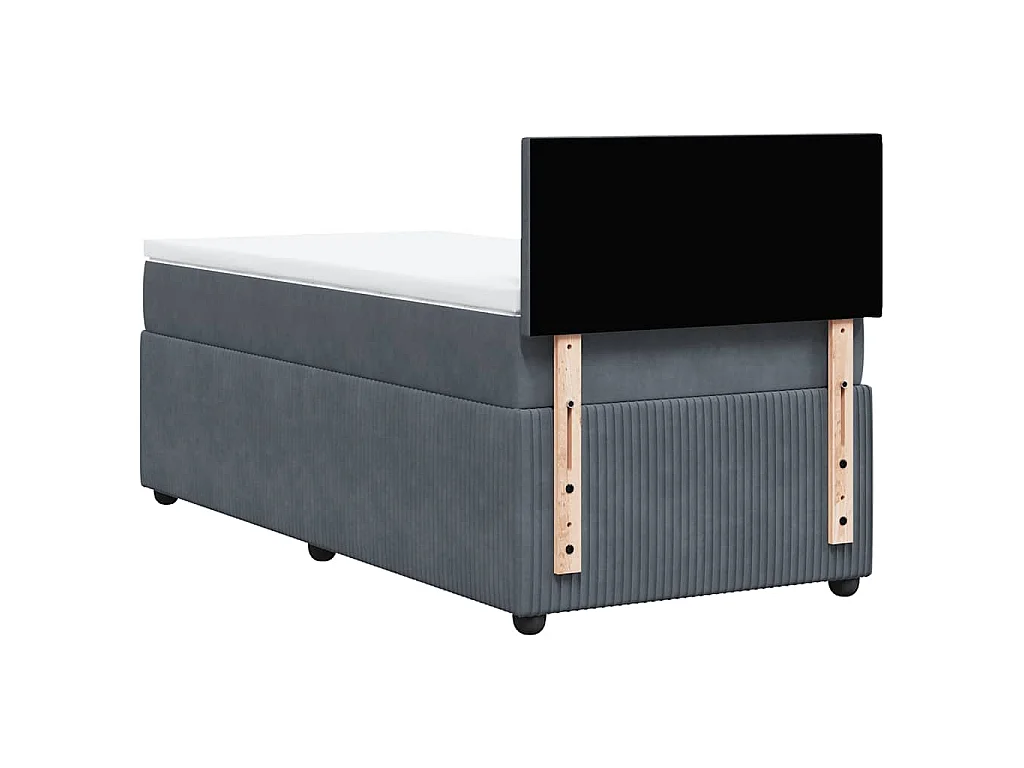 Boxspring met matras fluweel donkergrijs 90x190 cm