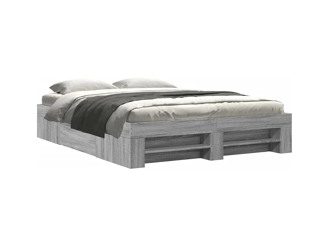 Cadre de lit sans matelas sonoma gris 150x200 cm