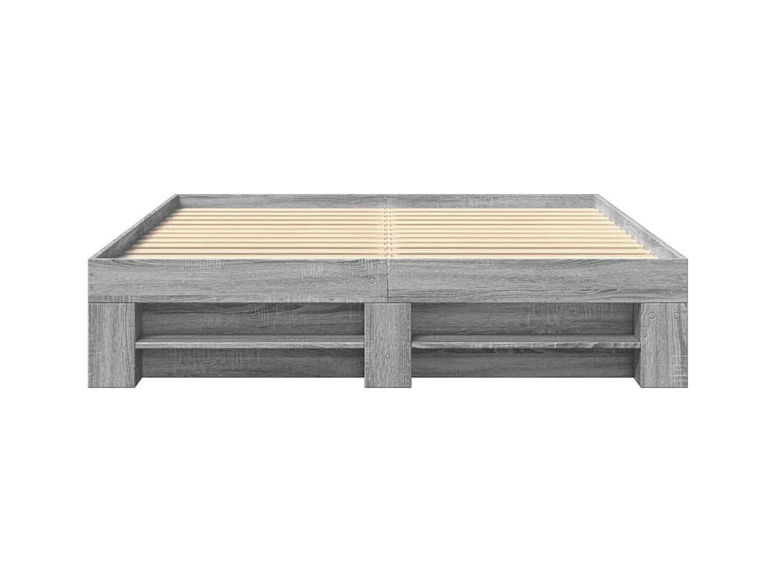 Cadre de lit sans matelas sonoma gris 150x200 cm