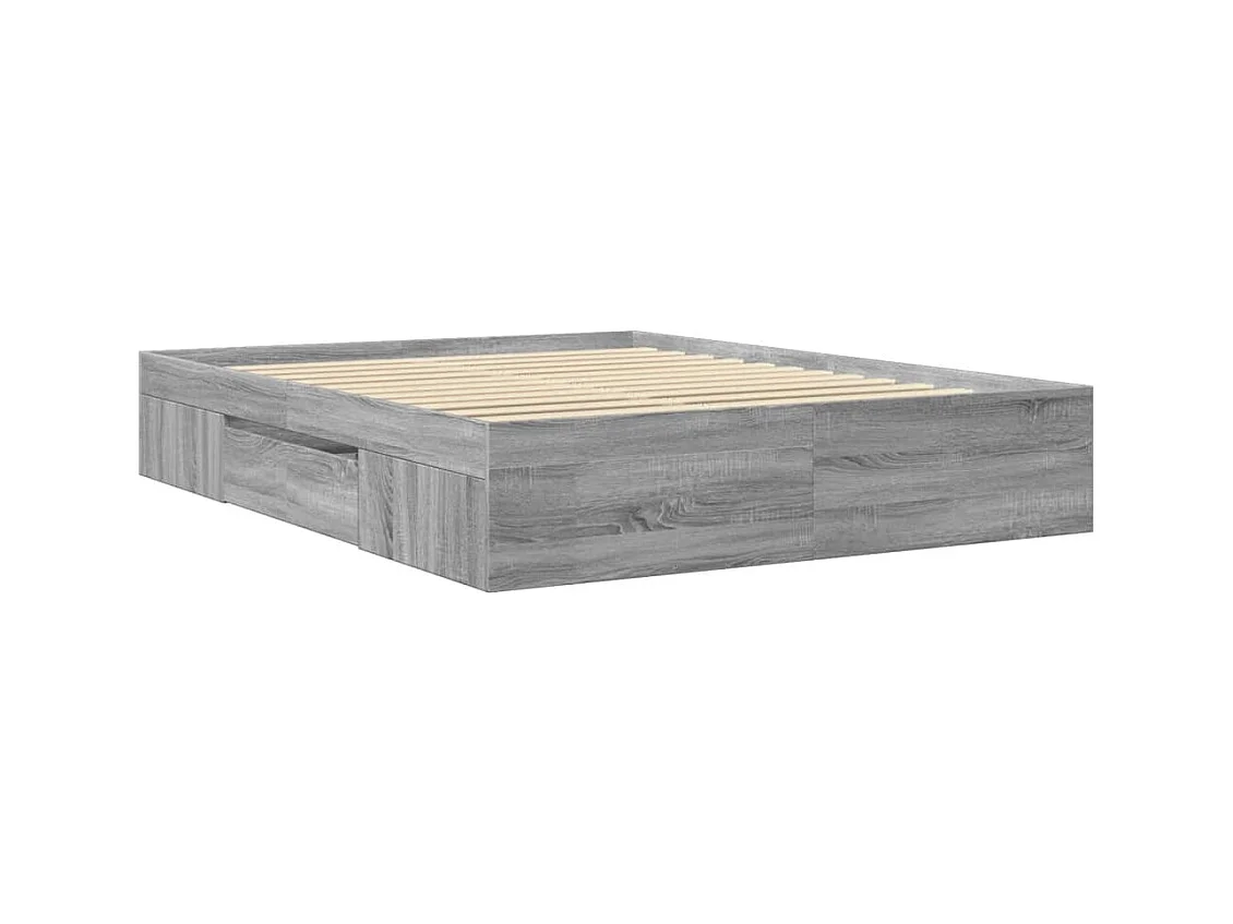 Cadre de lit sans matelas sonoma gris 150x200 cm