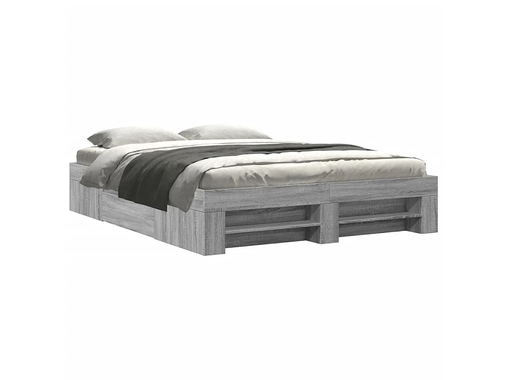 Cadre de lit sans matelas sonoma gris 150x200 cm