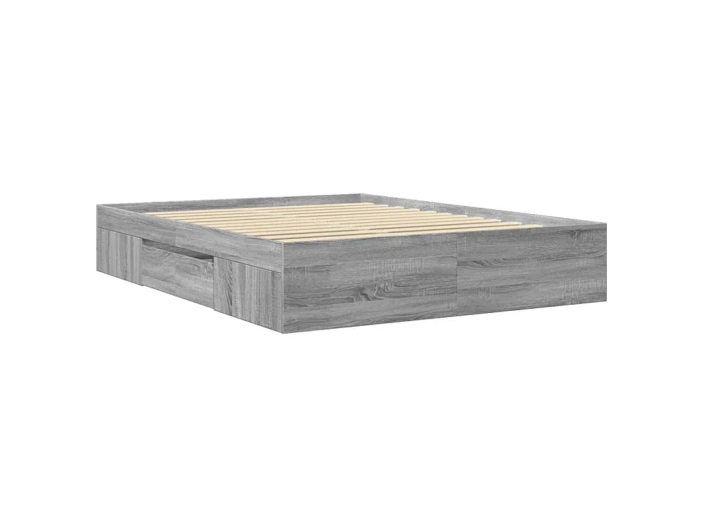 Cadre de lit sans matelas sonoma gris 150x200 cm