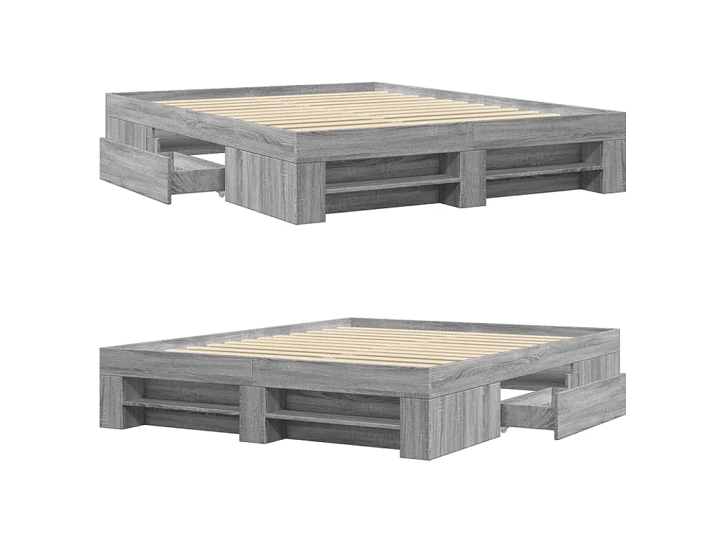 Cadre de lit sans matelas sonoma gris 150x200 cm