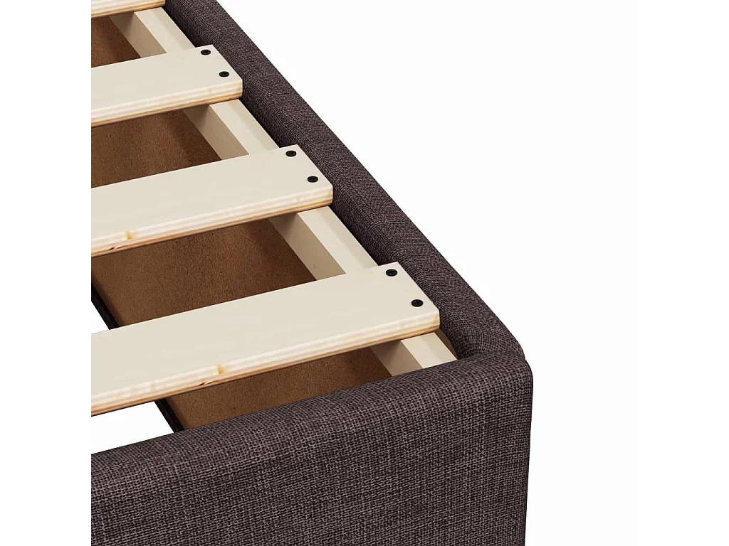 Giroletto a Molle con Materasso Marrone Scuro 120x200cm Tessuto