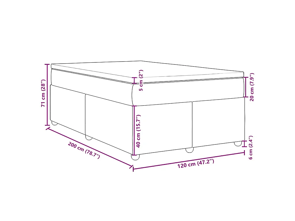 Sommier à lattes de lit avec matelas Marron foncé 120x200 cm