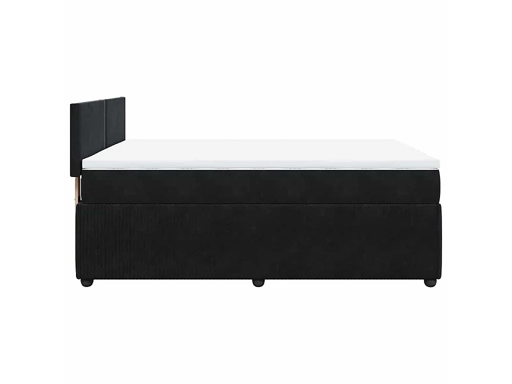 Boxspring met matras fluweel zwart 140x190 cm