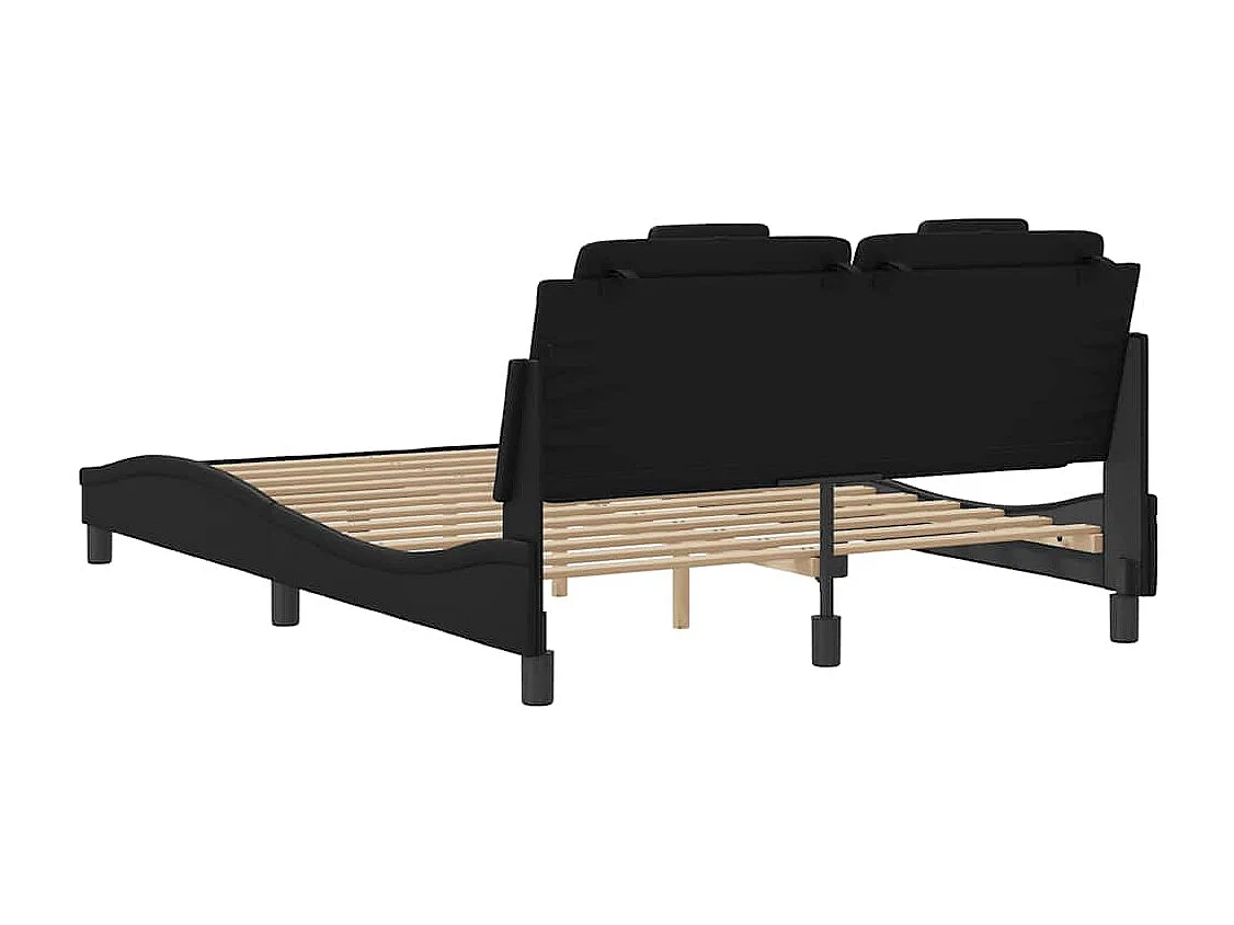 Giroletto Viana senza Materasso Nero 140x190 cm in Similpelle